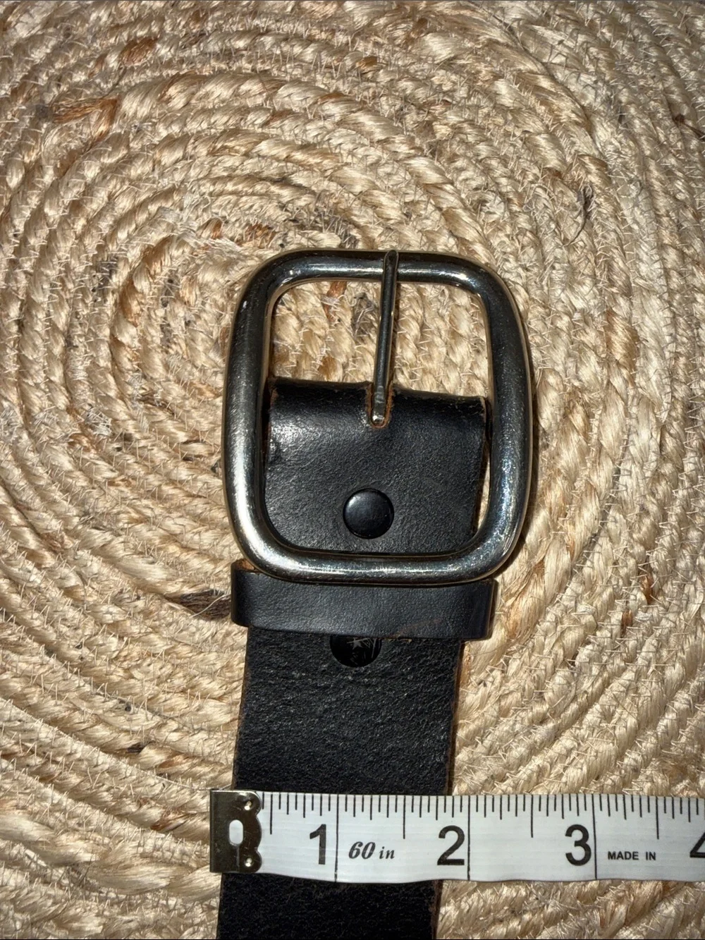 Harley-Davidson Black Top Grain Leather Belt Silver Buckle Made in USA Bikercore